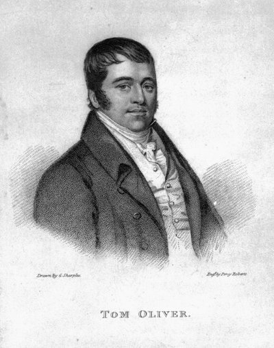 Tom Oliver, graviert von Percy Roberts von George Sharples